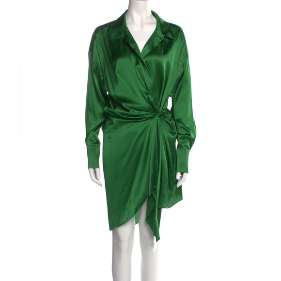 SER.O.YA Silk Midi Length Dress, deep green - Picture 3 of 16